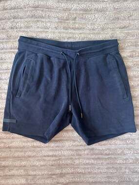 Alphalete Identity Fleece Gym Shorts in Black